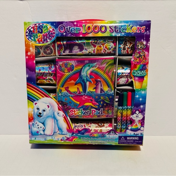 Lisa Frank Rainbow 1,000 Sticker Art Collection with Dolphins and Polar Bears - Picture 1 of 10